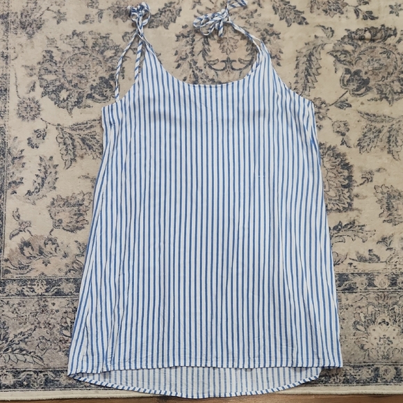 ♻️Cupshe Tie Strap Striped Swim Coverup Size Large - Picture 1 of 4